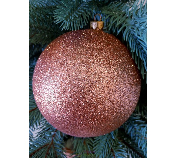 Новогодний шар "Блестки" Ø130мм розово-золотой